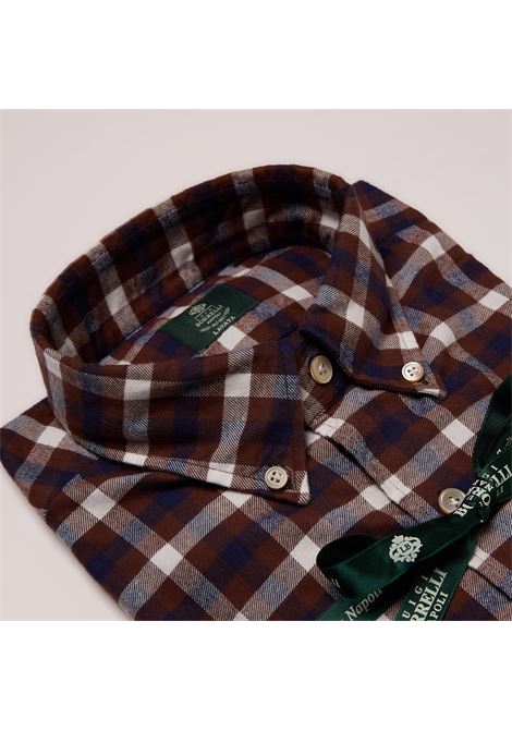 【新品タグ付き】LUCIANO/BORRELLI NAPOLI コットンツイル無地セミワイドカラーシャツ／LUCIANO（PS30051